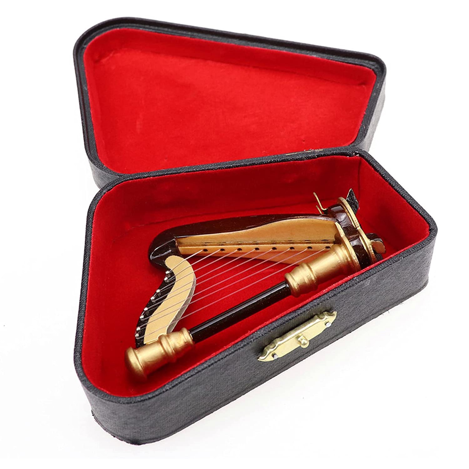 Musical Instrument Manufacturers - B05C-Wooden Miniature Harp With Case Mini