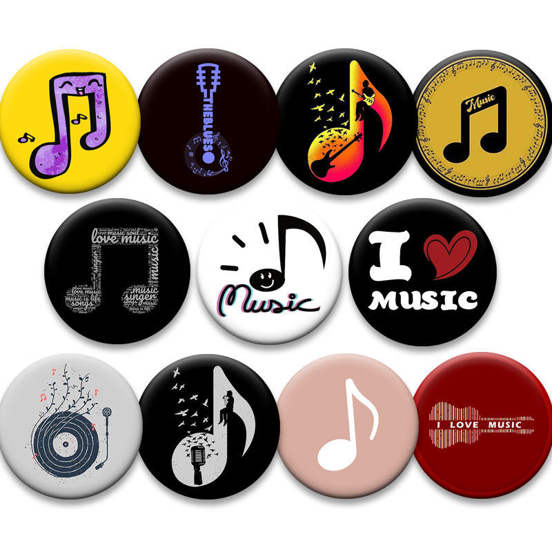 Musical Instrument Symbols - Musical Note Creative Badge I Love