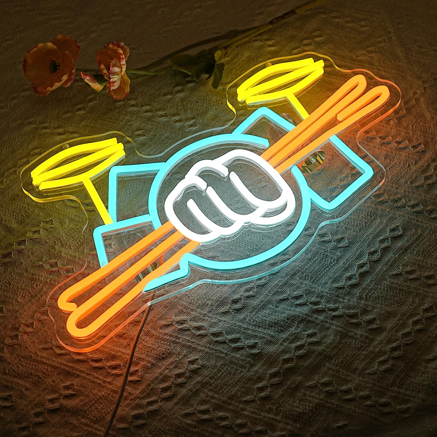 Drum Set Neon Sign USB Powered - Musical Instruments review and price