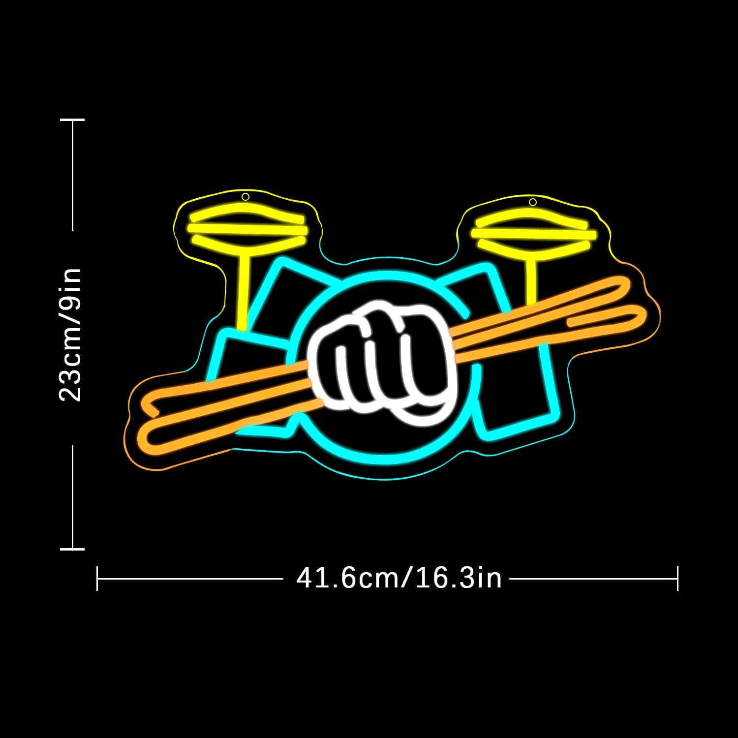 Drum Set Neon Sign USB Powered - Musical Instruments review and price
