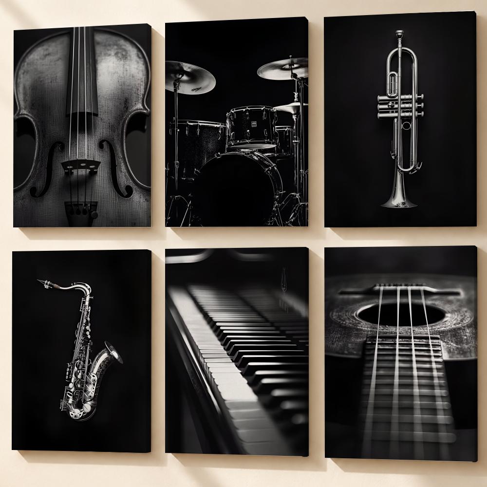 Black White Music Instruments  - Musical Instrument Art review and price