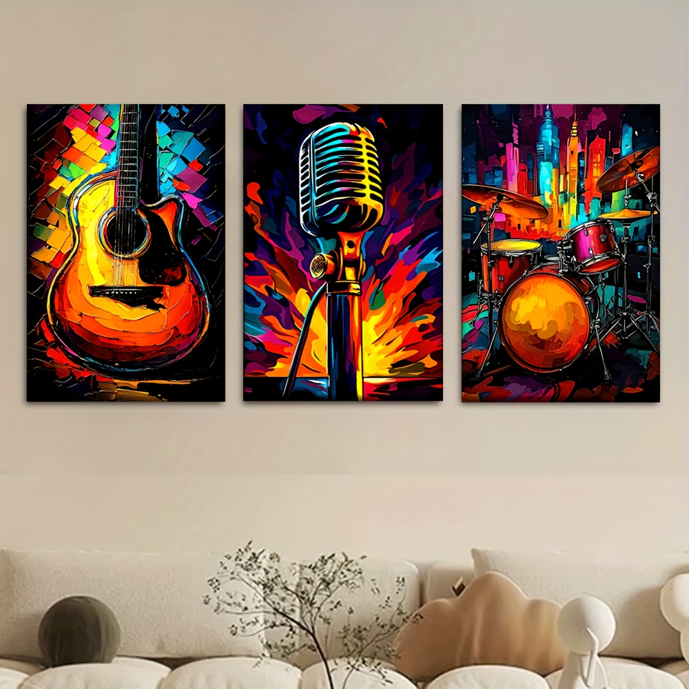 2D 3pcs/Set, Canvas Painting-- - Musical Instrument Drawing review and price