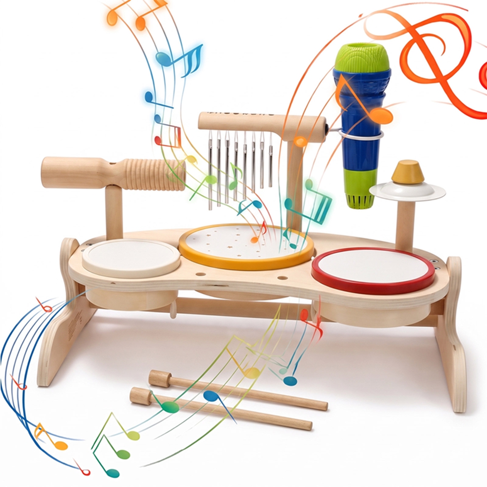 Kids Wooden Drum Set Musical T - Musical Instrument Manufacturers review and price