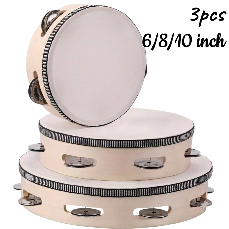 1/3pcs Wooden Tambourine 6/8/1 - Musical Instrument Chimes review and price