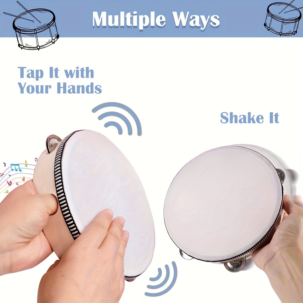 1/3pcs Wooden Tambourine 6/8/1 - Musical Instrument Chimes review and price