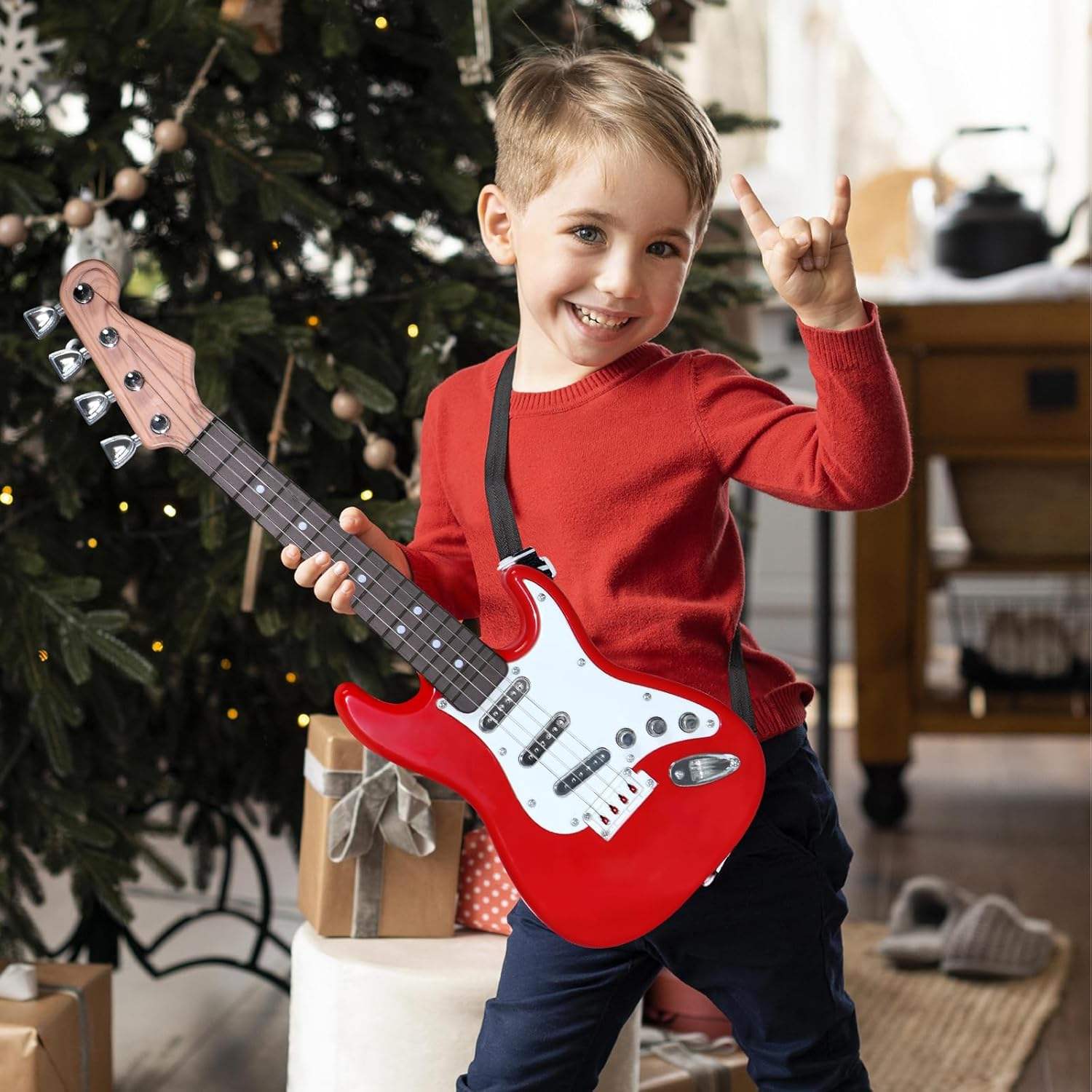 Kids Electric Guitar Toy - 4-S - Musical Instrument Drawing review and price