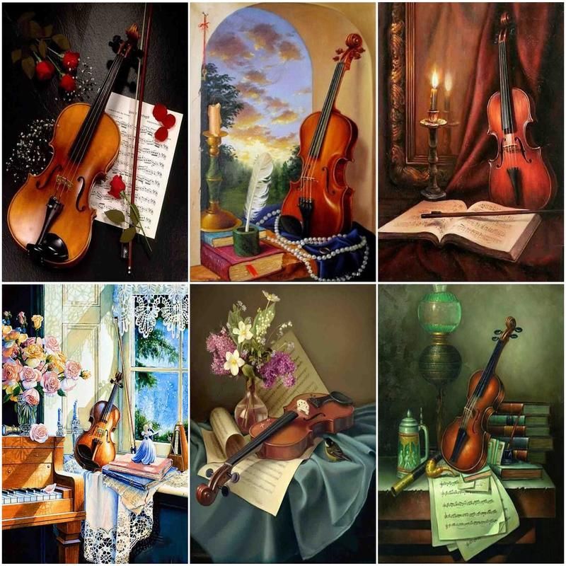 Paint By Numbers Violin Drawin - Musical Instrument Drawing review and price